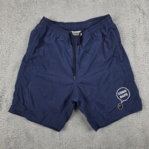 A Bathing Ape Shorts Men S Navy DSMG BAPE Graphic Nylon Mesh Lined Streetwear